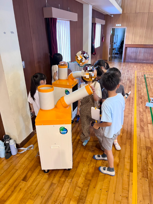 スポットクーラー学校の体育館で使用